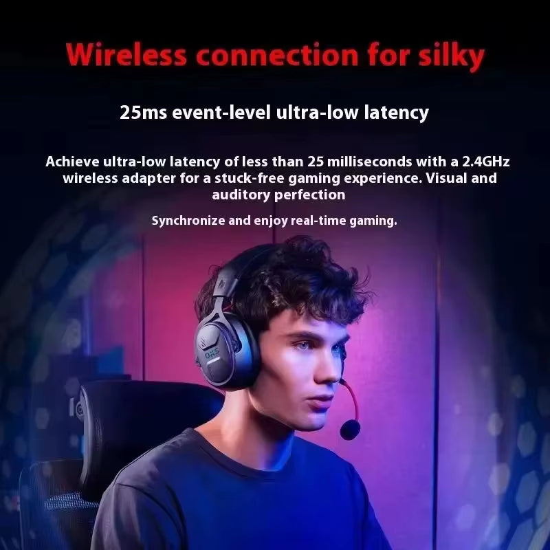 OXS Storm G2 Wireless Gaming Headset 50Mm Full-Frequency Dynamic 7.1 Surround Sound Headset 25Ms Ultra-Low Latency Headphones