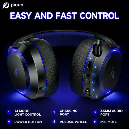 G2 Wireless Gaming Headset Bluetooth 5.3 2.4G Headphones 7.1 Surround 5Ms Low Latency ENC Mic for PC PS4 PS5 Phone Switch