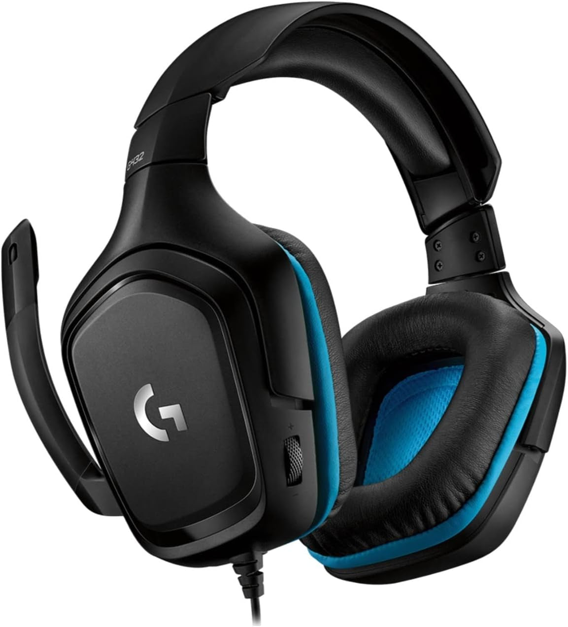 432 Wired Gaming Headset, 7.1 Surround Sound, DTS Headphone:X 2.0, Flip-To-Mute Mic, PC (Leatherette) Black/Blue