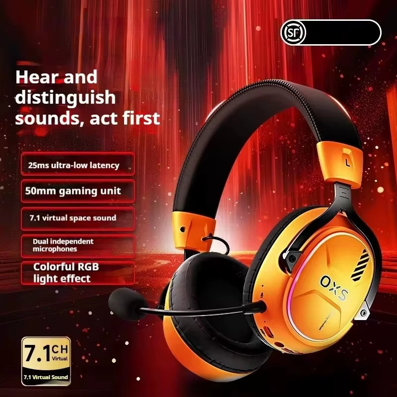 OXS Storm G2 Wireless Gaming Headset 50Mm Full-Frequency Dynamic 7.1 Surround Sound Headset 25Ms Ultra-Low Latency Headphones