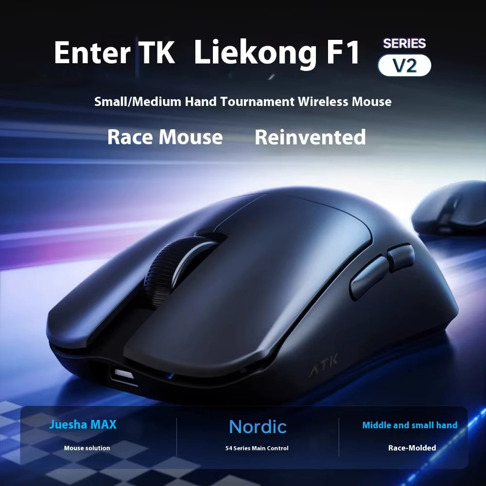 Atk F1 V2 Ultimate Mouse 38G Lightweight Dual-Mode Wireless 8K Gamer Mouse Low Latency Paw3950Utrla Ergonomics Gaming Accessorie