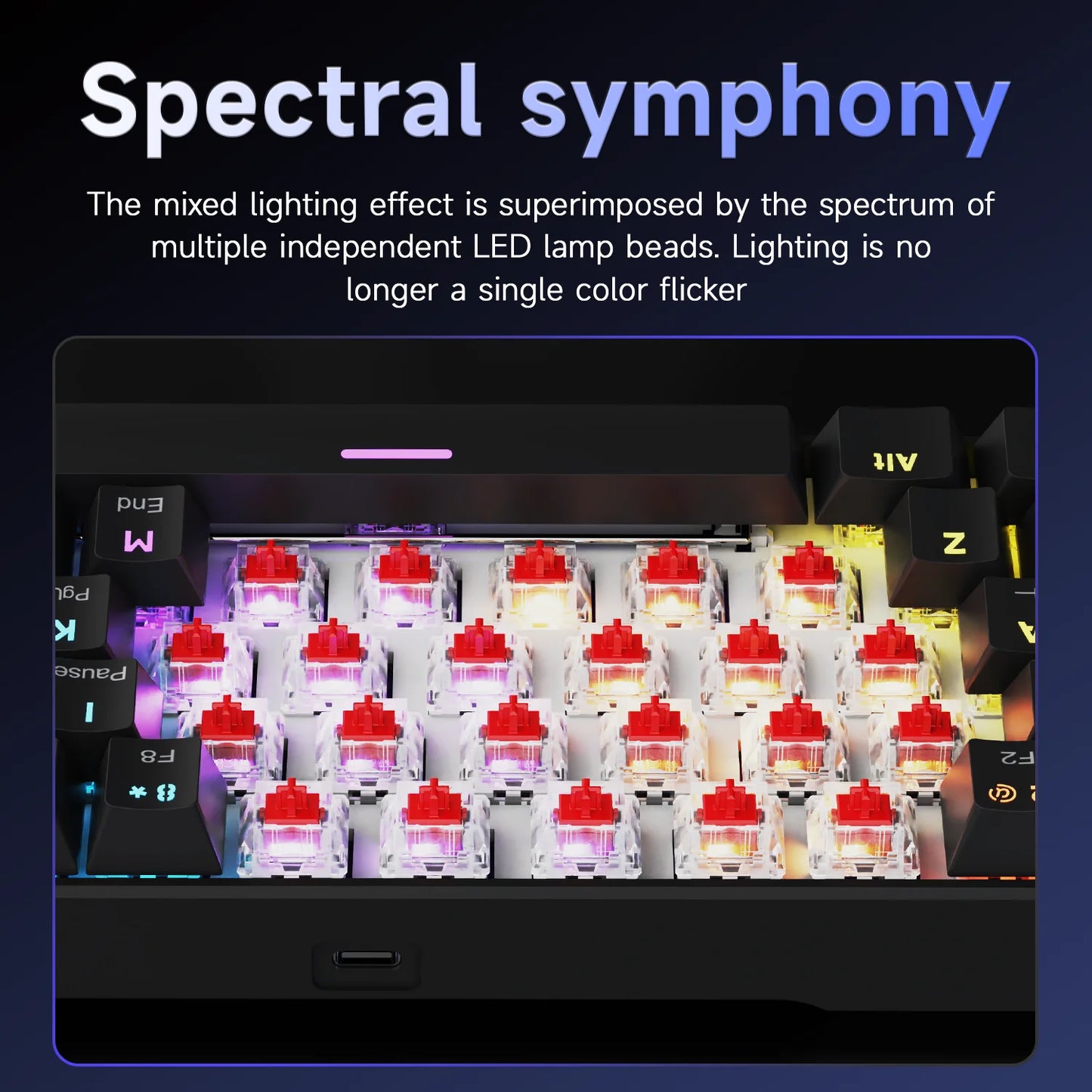 NK61 Wired Gaming Mechanical Keyboard 60% RGB Hot-Swappable 61 Keys Red Switch Mini Keyboard for Gamer PC