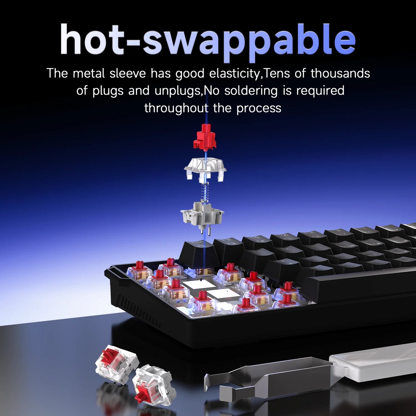 NK61 Wired Gaming Mechanical Keyboard 60% RGB Hot-Swappable 61 Keys Red Switch Mini Keyboard for Gamer PC