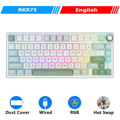 Royal Kludge R75 Gasket Wired Mechanical Keyboard 80 Keys RGB Backlit Hot-Swappable Spanish Gamer Keyboard MDA PBT Keycaps