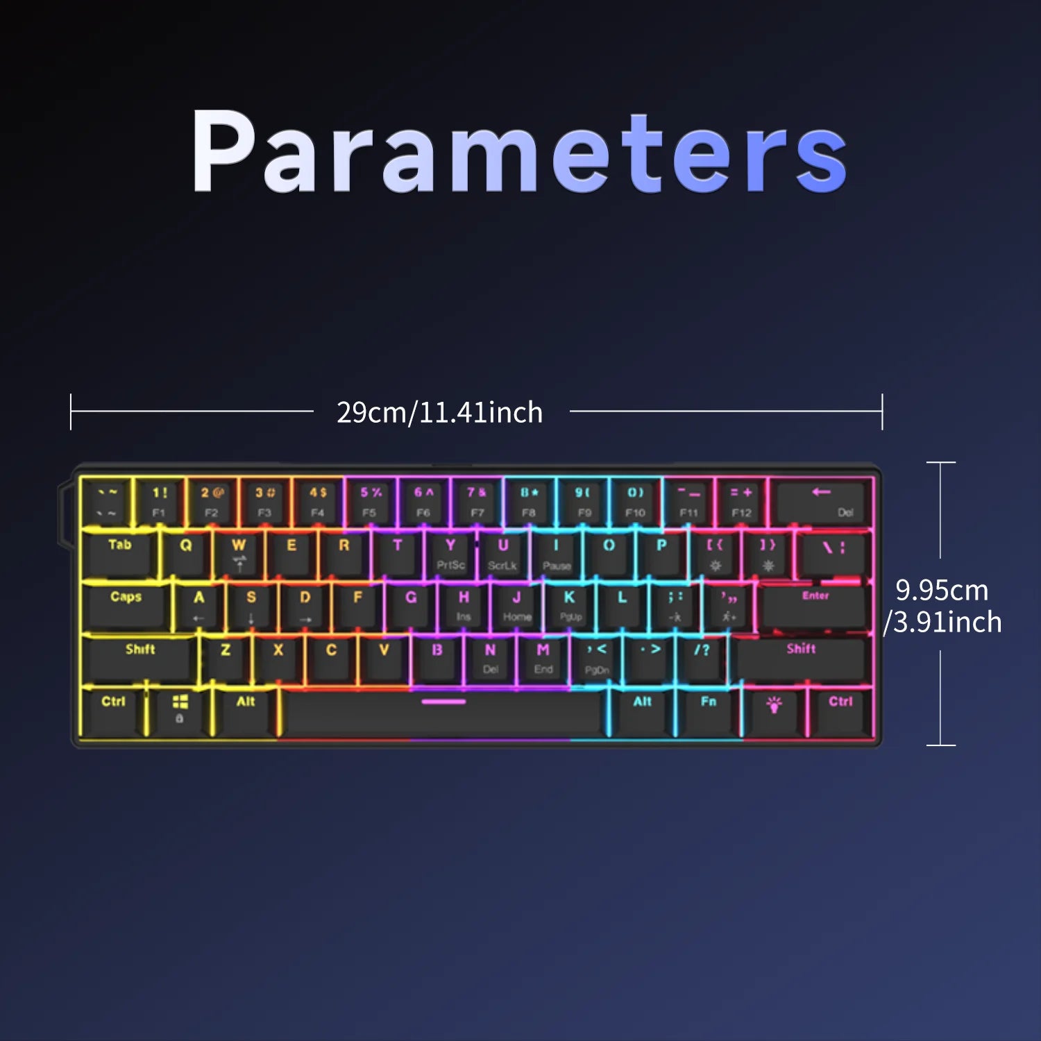 NK61 Wired Gaming Mechanical Keyboard 60% RGB Hot-Swappable 61 Keys Red Switch Mini Keyboard for Gamer PC