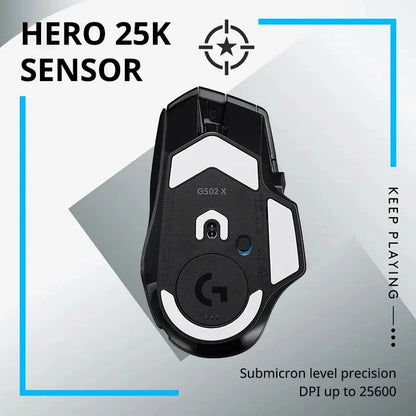 G502 X Lightspeed Wireless Gaming Mouse - LIGHTFORCE Hybrid Optical-Mechanical Switches, HERO 25K Gaming Sensor, Compat