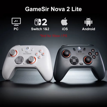 Gamesir Nova 2 Lite Wireless Controller Bluetooth Gamepad with Ultra Low Button and Stick Latency for Nintendo Switch 2 PC IOS