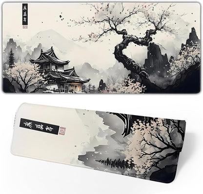 Japanese Mouse Pad, Large Japanese Desk Mat, XL Anime Gaming Keyboard Mat, Non-Slip Rubber Base, Big Extended Desk Protector for Home Office, 31.5”X11.8”